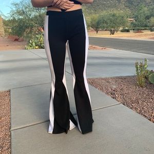 Stretchy high waisted flare pants